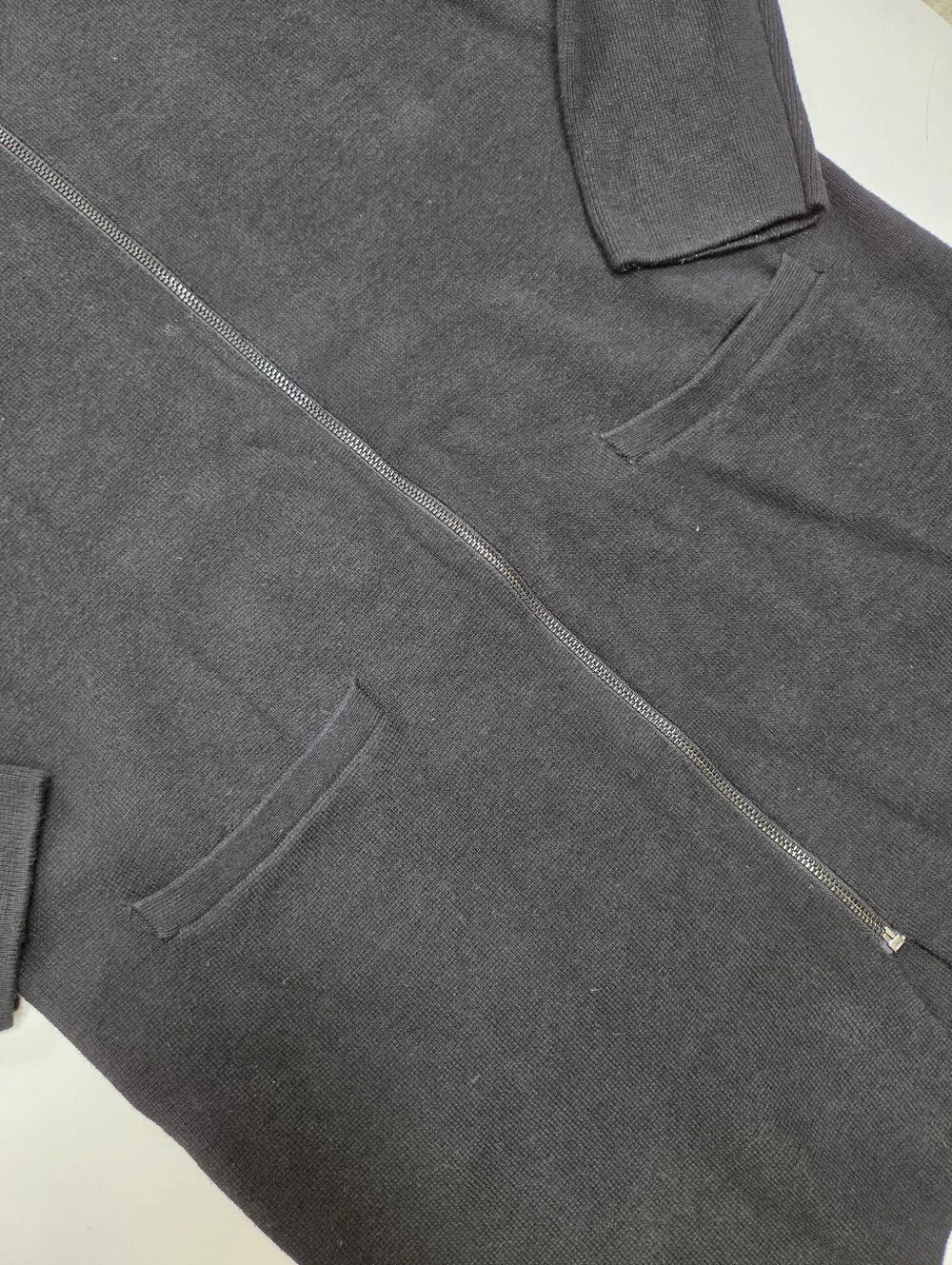 Banana republic long sleeve tunic cardigan zip front black size Large